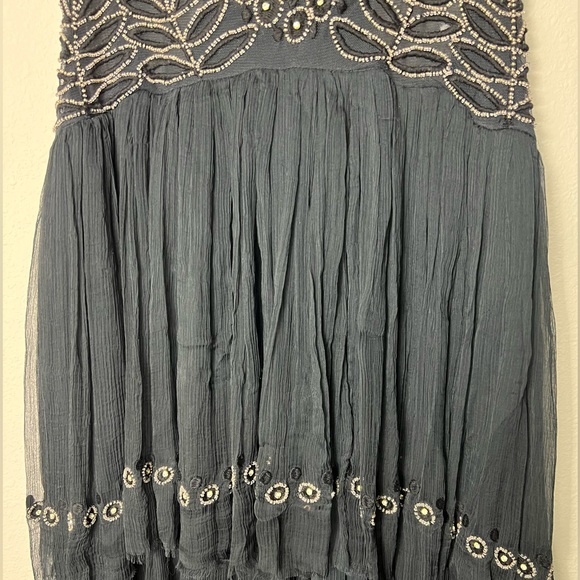 Free People Twilight beaded black mini dress size medium NWT - Picture 4 of 5